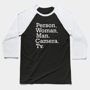 person woman man camera tv shirt, camera man gift shirt Baseball T-Shirt